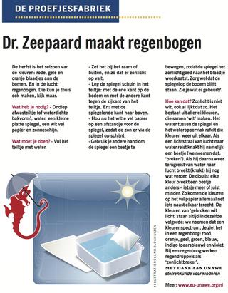 Astronomy Experiments for Children in influential  Dutch Newspaper