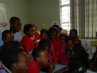 Learners singing a farewell song in Xhosa